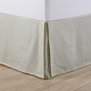Croscill Lillith King Bed Skirt Ecru Cotton‎ Tailored Box Pleat 79x82 NEW